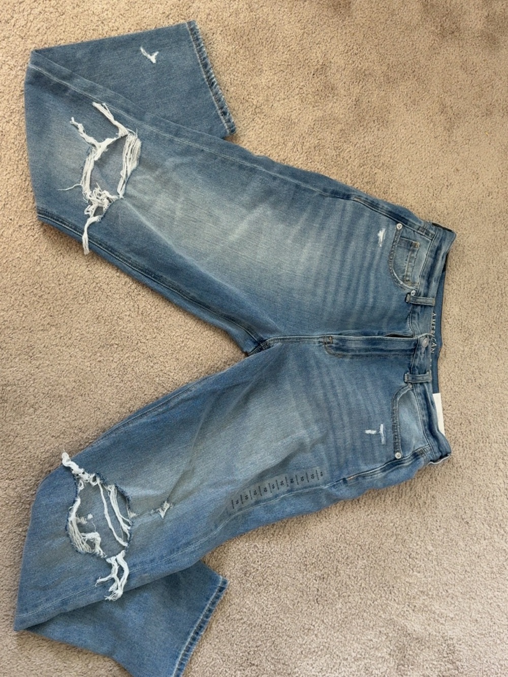 American Eagle Outfitters Distressed Blue Boyfriend Jeans